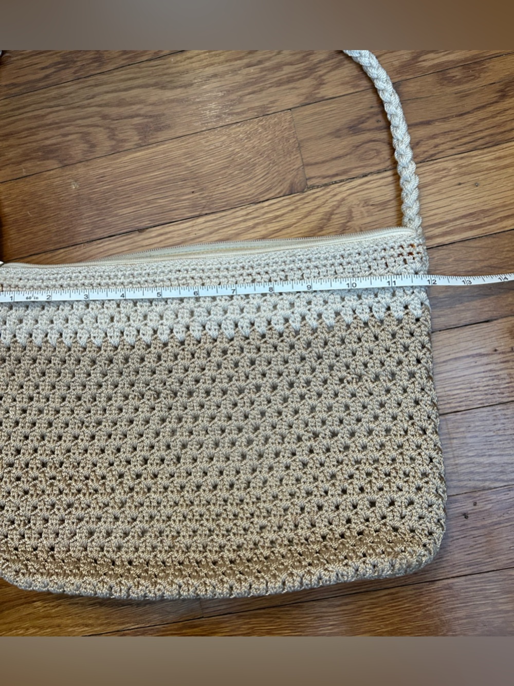 The Sak Crochet Shoulder Bag in Beige and Cream - Picture 6 of 9